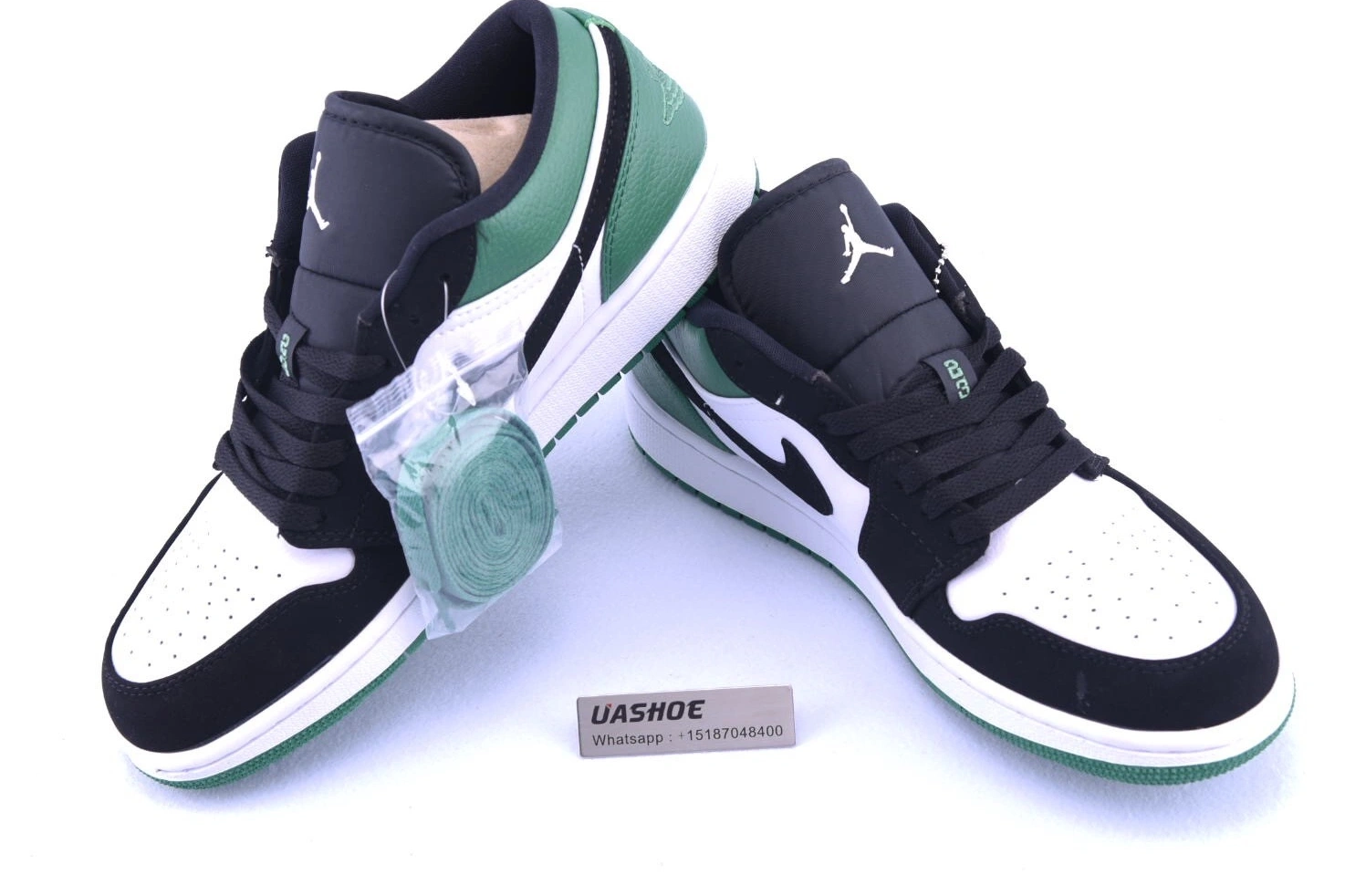 553558-113 Mystic Jordan 1 White Low  Black Green 1208